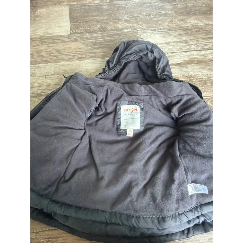 Cat & Jack Toddler Boys Black 3-in-1 All-Weather Hooded Jacket Size 2T NWT
